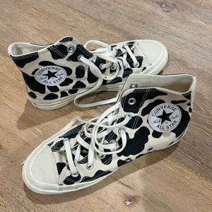 Cow print converse